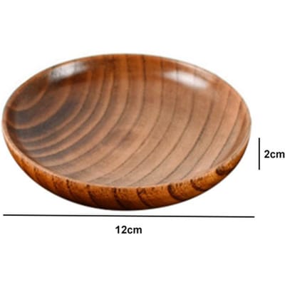 Massief Houten Bord Rond Japans-stijl Houten Dienblad Dessert Snackbord Gedroogd Fruitbord Walnoot Kleur Houten Bord Tafelgerei