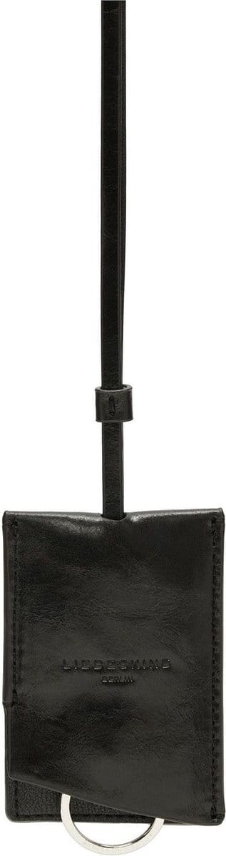 LIEBESKIND BERLIN Leren Sleutelhanger Chudy Paper Touch Crinkle Keyholder Black Zwart