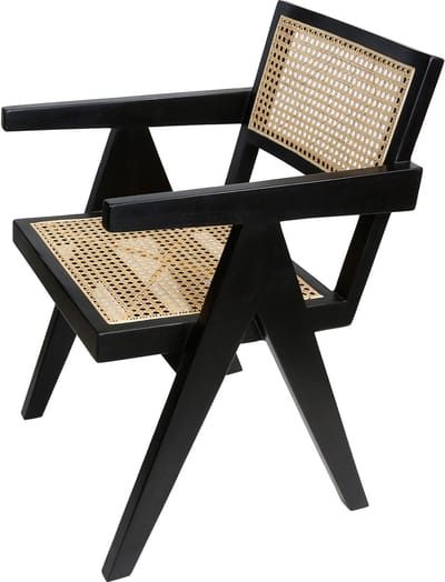 Teakhouten rotan fauteuil Nico