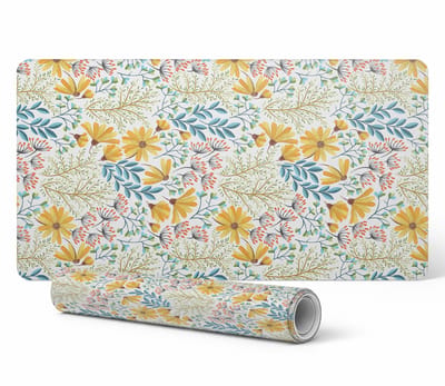 Beschermende decoratieve mat voor op kantoor, vintage bloemenpatroon, 90x45 cm
