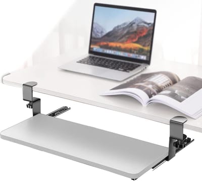 Bureau Verhoger - Toetsenbord Plateau - Ergonomisch Werken - In Hoogte Verstelbaar - 52 cm Breed - Wit