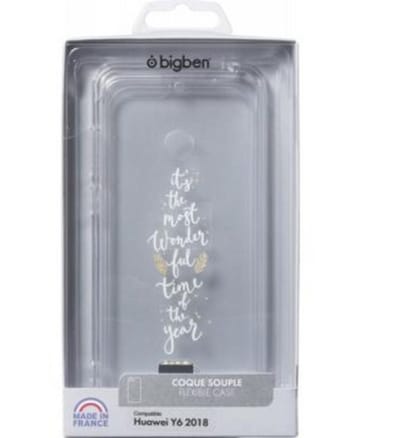 Bigben Connected, Hoesje geschikt voor Huawei Y6 2018 - Hardcase Wonderful Time Patroon, Transparant