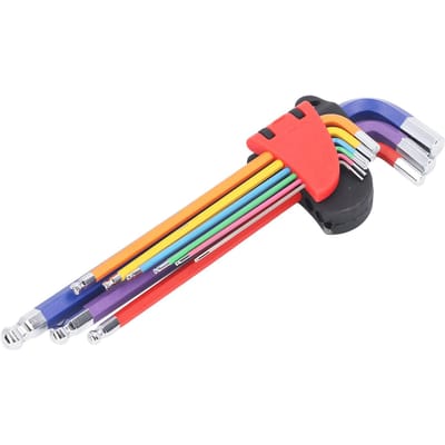 9-delige zeskantsleutelset CR V antislip meerkleurig multifunctioneel lange arm zeskantsleutelset voor klein red