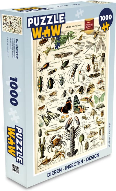 Puzzel Dieren - Adolphe Millot - Vintage - Insecten - Kunst - Legpuzzel - Puzzel 1000 stukjes volwassenen