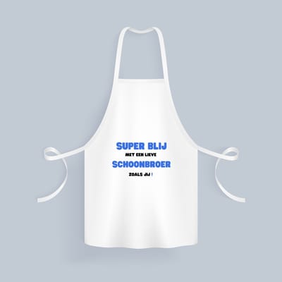 Akyol - super blij met een lieve schoonbroer zoals jij Keukenschort - Broer - de liefste schoonbroer - verjaardag - cadeautje voor broer - broer artikelen - kado - geschenk - 82 bij 71 cm