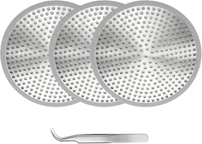 Douche Afvoer Beschermers - Haarvanger Zeef - Afvoer Vrij Houden - Inclusief Pincet - 12x12cm Set - Zilverkleurig