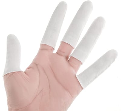 Dailygoods- Vingerbedjes 100 Stuks - Katoenen Vingerbedjes - Herbruikbaar - Absorberend - Beschermhoes - Comfortabel - Vingertopbeschermers