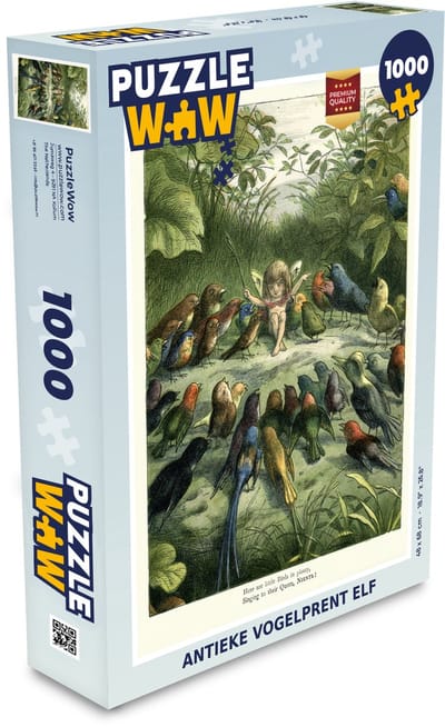 Puzzel Antieke vogelprent elf - Legpuzzel - Puzzel 1000 stukjes volwassenen