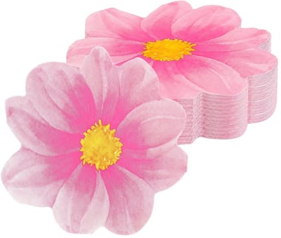 SnelShoppen - 50 stuks wegwerp papieren servetten bloemen, roze bloemen decoratie cocktailservetten voor bruidsfeest, verjaardag, zomer diner party, t