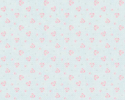 KLEINE BLOEMETJES BEHANG | Engelse stijl - blauw roze wit - A.S. Création Maison Charme