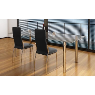 vidaXL - Eetkamerstoelen - 2 - st - kunstleer - zwart