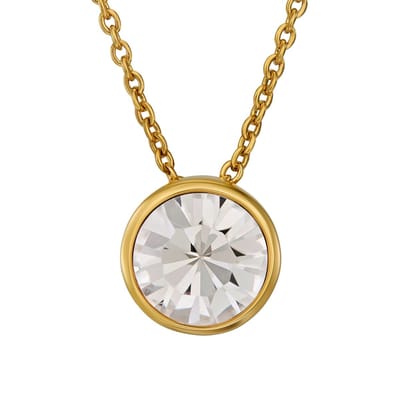 Traveller Hanger met Ketting - Collier Dames - 22kt Verguld - Kristal - 10 mm - Ketting: 40+4+4 cm - 157858