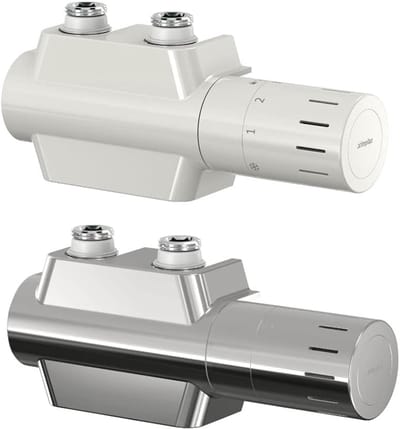 Verwarming Set - Radiator Klep - Verwarming Installeren - Variabele Aansluiting - 50 mm Hartafstand - Wit