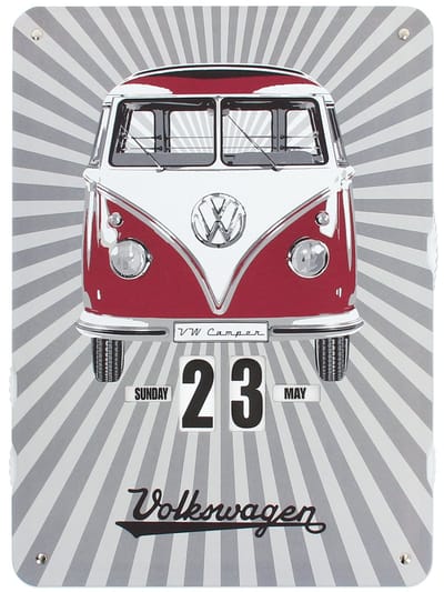 BRISA VW Collection - Volkswagen T1 Bulli Bus eindeloze kalender, eeuwigdurende kalender om op te hangen (37 x 27 x 0,5 cm | 4c bedrukt karton)