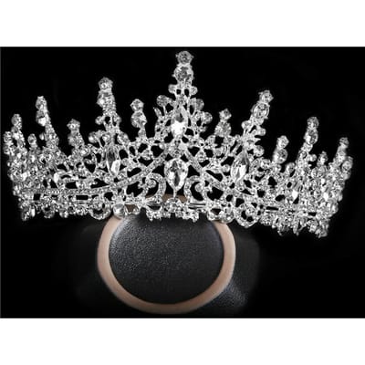 Couronne Tiara Dorée Mariée Strass Nouvelle Coréenne Mariage Accessoires de Mariage Blanc Accessoires de Cheveux de Mariage gray