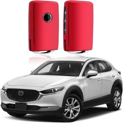 Sleutelhoes voor Mazda3 CX-30 CX-5 CX-8 2019-2024 | TPU Siliconen Bescherming | Auto Sleutel Accessoires Rood