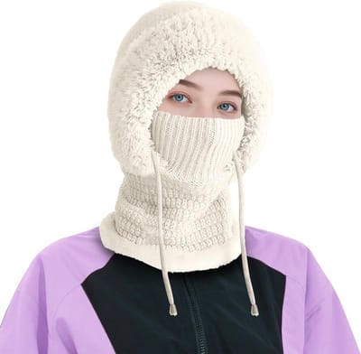 Winterse Balaclava voor Dames met Nek- en Gezichtsbescherming, Zachte en Warme Fleece Ski Masker voor Buitenactiviteiten en Wintersporten