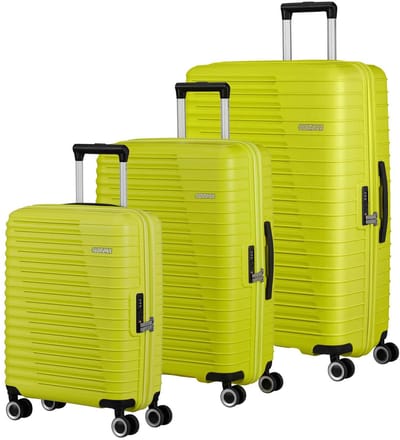 American Tourister trolley Roadrush Trolley Set A Lime Green neongeel 77cm