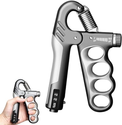 Verstelbare Handtrainer voor Krachttraining - 5-100 kg Gripversterker met Telling voor Onderarmen