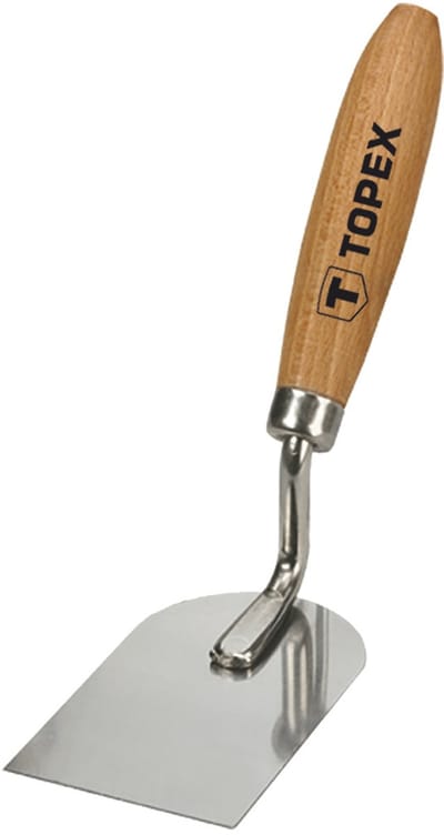Topex - Stukadoorstroffel - 100 x 60 mm - Roestvrij Staal - Houten Handgreep