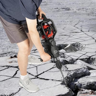 Benzine Breekhamer - Afbraakhamer - Beton Breken - 3-in-1 Functies - 30 Joule Slagenergie - Zwart