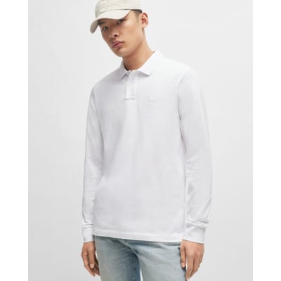 BOSS Orange Passerby Heren Langdurige Stretch-Katoen Polo Shirt met Logo Patch