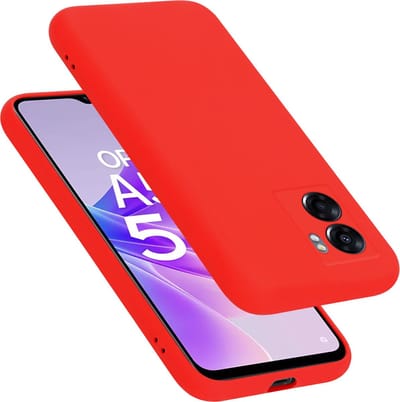 Cadorabo Hoesje geschikt voor Oppo A57 5G / A77 5G / Realme V23 in LIQUID ROOD - Beschermhoes gemaakt van flexibel TPU silicone Case Cover