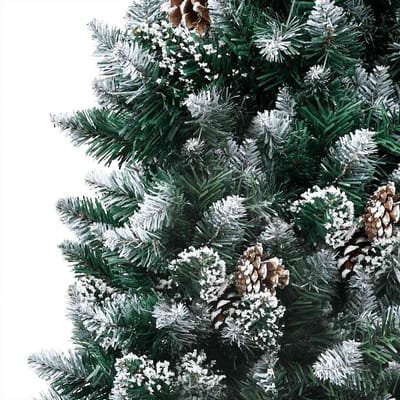 vidaXL - Kunstkerstboom - met - LED - en - kerstballen - en - dennenappels - 240 - cm