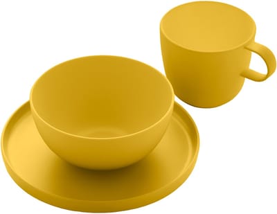 Point-Virgule - Camping servies set - 4 persoons - 12-delige ontbijt serviesset - rPET - Mimosa Yellow
