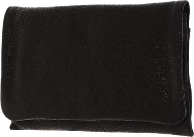 abro Leren Koppeling Avondtas Leather Metallic Clutch Black / Nickel Antraciet