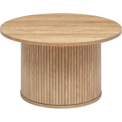 Ronde salontafel met geribbeld onderstel in eikenlook COLVA