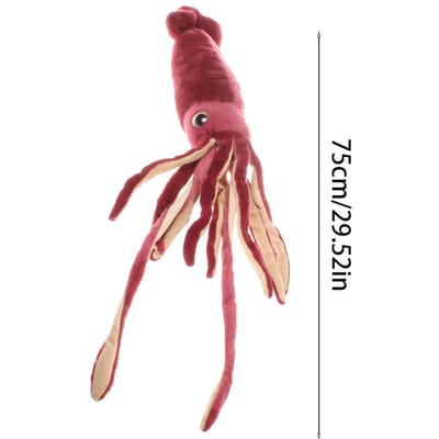 75cm Wijnrood Diepzee Inktvis Pluche Speelgoed Zacht Knuffeldier Kussen voor Kinderen Kerst Verjaardag Cadeaus Huisdecoratie 75cm rood