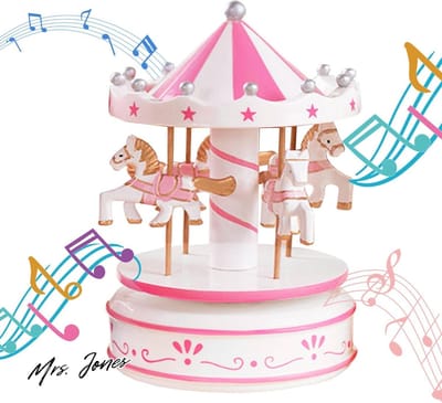 Mrs. Jones Muziekdoos Ambachten Carrousel Muziekdoos Klassieke Speeldoos Voor Kinderen Meisjes Jongens Speelgoed Decoratie Of Cadeau Kerstcadeau Verjaardagscadeau (Bloem + roze) .