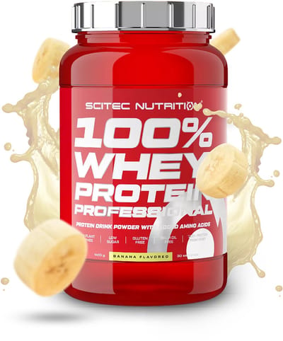 Scitec Nutrition® - 100% Whey Protein Professional (920 gram - Banana) - Banaan - 30 eiwitshakes - Premium proteine poeder - eiwitpoeder met aminozuren