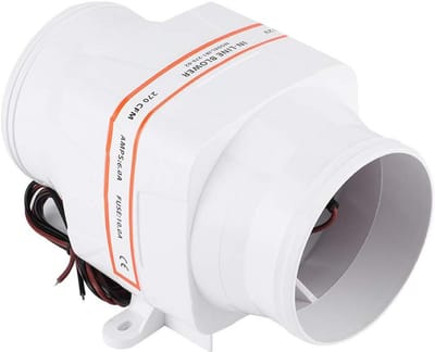 Bilge Ventilator - Scheepslucht - Motorruimte Ventileren - Zesbladig Ontwerp - 4 Inch - Wit
