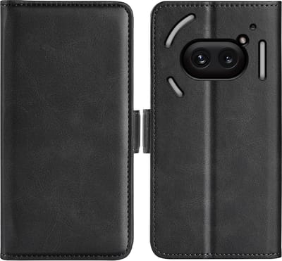 MobyDefend Hoesje - Geschikt voor Nothing Phone (2a) / Nothing Phone (2a) Plus - Luxe Wallet Book Case (Sluiting Zijkant) - Zwart