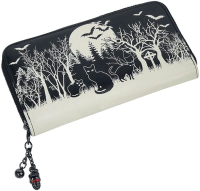 Banned - Gothic Portemonnee - Woodland - voor Vrouwen - zwart-wit