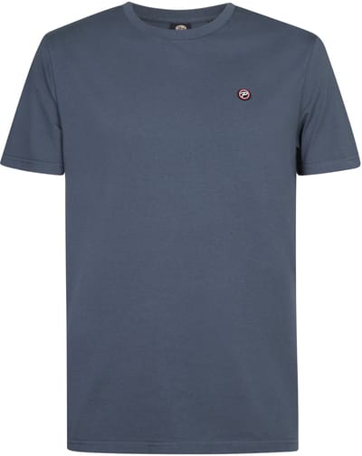 Petrol Industries T-Shirts Heren - Ronde Hals - Korte Mouwen - 100% Katoen - Met Logo - Basis Shirt - Herenkleding - Blauw - Maat S