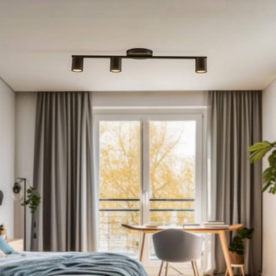 SIGMA Plafondspot Sky, 3-lamps, zwart