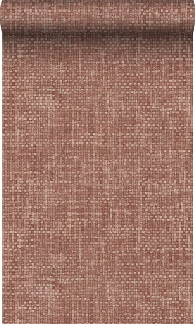 Origin Wallcoverings behang geweven linnenstructuur terracotta - 50 x 900 cm - 348050