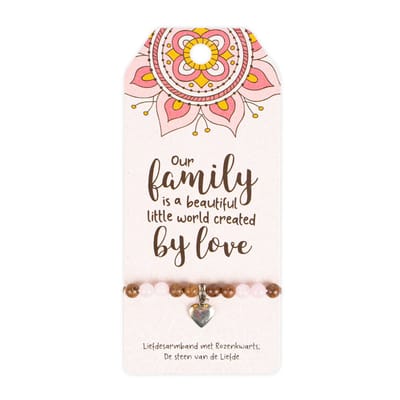 Liefdesarmband met rozenkwarts | Roze | Our family