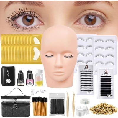 Luxe Wimperextension Starters Pakket met Mannequin - Beginnend Wimperstylist en Professionals - Oefen Wimper Extensions Set - Lash Lift Kit - Lash Lift Set