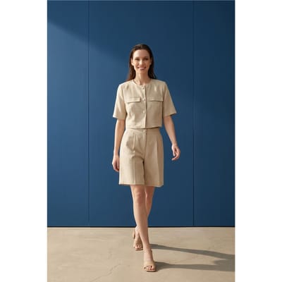 Katoenen Poplin Shirt en Shorts Set