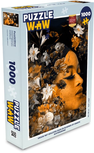 Puzzel Bloem - Vrouwen - Goud - Legpuzzel - Puzzel 1000 stukjes volwassenen