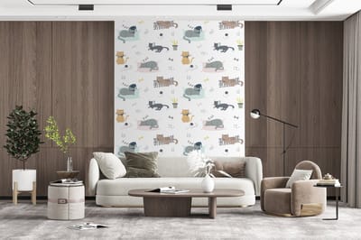 Behang - Fotobehang Katten - Huisdieren - Patronen - Breedte 165 cm x hoogte 220 cm