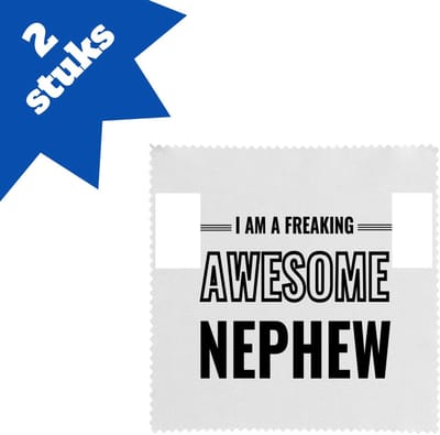 Akyol - i am a freaking awesome nephew brillendoekjes - Neef - de meest geweldigste neef - verjaardagscadeau - verjaardag - cadeau - cadeautje voor neef - neef artikelen - kado - geschenk - gift - 17,8 bij 17,8 cm - 2 stuks
