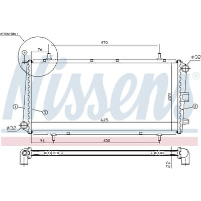 Radiator, motorkoeling NISSENS 62785A