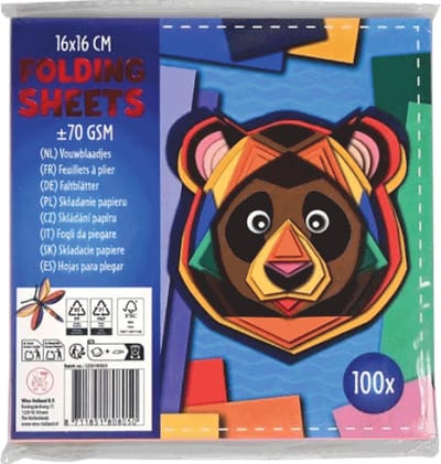 Vouwbladen Colour Animals 16x16 cm.