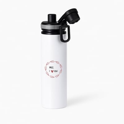Hacebo® - niece I love you waterfles met draaidop grijs - Nicht - de liefste nicht - verjaardagscadeau - verjaardag - cadeau - cadeautje voor nicht - nicht artikelen - kado - geschenk - gift - water fles - 850ML