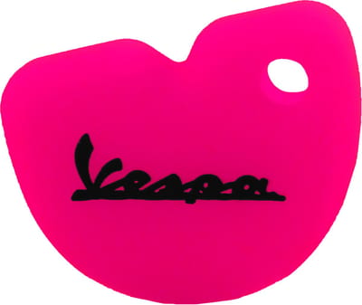 Rubber Sleutelhoesje Vespa Scooter Neon Roze met zwarte letters